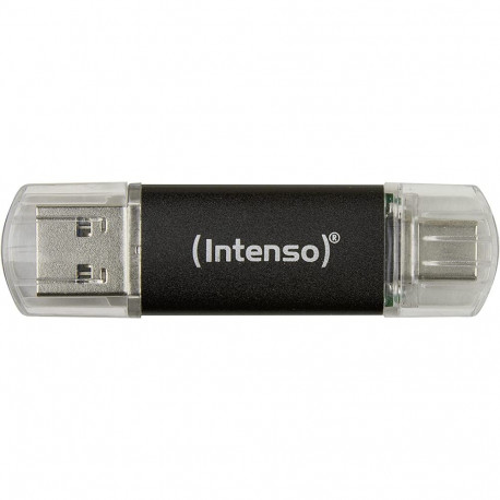 Twist Line mälupulk 128GB USB-A 3.2 Gen 1 USB-C 3.2 Gen 1, antratsiit/läbipaistev