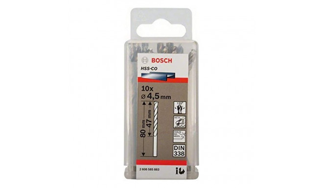 Bosch metal twist drill HSS-Co, DIN 338, 4.5mm (10 pieces, working length 47mm)