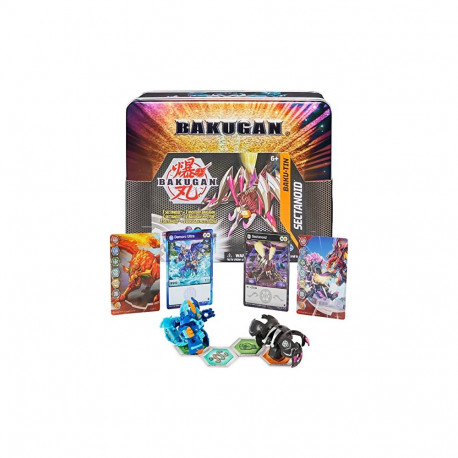 Bakugan hoiukarp Baku-Tin kõrgekvaliteediline koos eksklusiivse Darkus Sectanoid Bakuganiga ja veel 