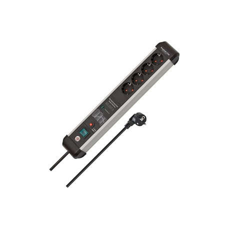 Brennenstuhl Premium Protect Line 4-way, power strip (black/silver, 60,000 A surge protection, 3 met
