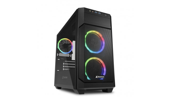 V1000 RGB karastatud klaasist külgpaneel, must