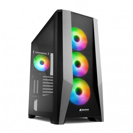 arvutikorpus TG7M RGB karastatud klaasist küljeaknega, must