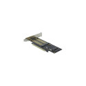 PCIe x16 Karte > 1 x M.2 Key B + 1 x NVMe M.2 Key M + 1 x mSATA