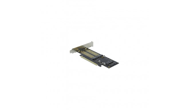 PCIe x16 Karte > 1 x M.2 Key B + 1 x NVMe M.2 Key M + 1 x mSATA