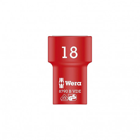 VDE Zyklop-Steckschlüssel-Einsatz, 18mm, 3/8" (rot/gelb, isoliert bis 1.000 Volt)