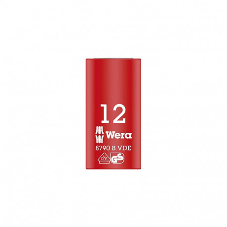 VDE Zyklop-Steckschlüssel-Einsatz, 12mm, 3/8" (rot/gelb, isoliert bis 1.000 Volt)