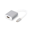 USB-adapter USB-C pistik > HDMI 4K pesa 20cm, valge/hõbedane