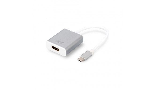 USB Adapter, USB-C Stecker > HDMI 4K Buchse (weiß/silber, 20cm)