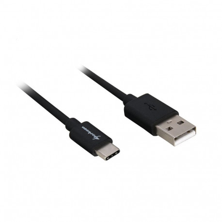 USB 2.0 Kabel, USB-A Stecker > USB-C Stecker (schwarz, 0,5 Meter)
