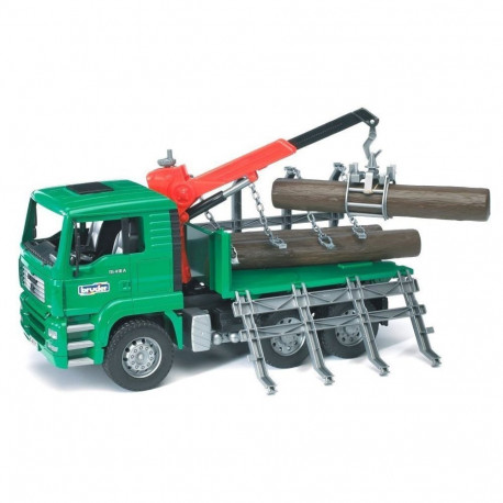 02769 MAN Holztransport-LKW mit Ladekran und 3 Baumstämmen