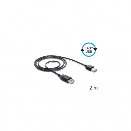 EASY-USB 2.0 Verlängerungskabel, USB-A Stecker > USB-A Buchse (schwarz, 2 Meter, USB-A Stecker beids