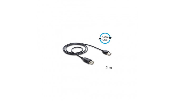 EASY-USB 2.0 Verlängerungskabel, USB-A Stecker > USB-A Buchse (schwarz, 2 Meter, USB-A Stecker beids