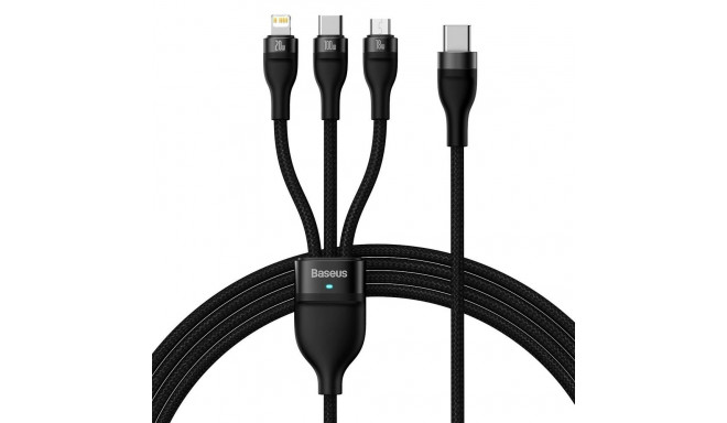 Baseus Flash Series II cable USB Type C - USB Type C / Lightning / micro USB 100 W 1.5 m black (CASS