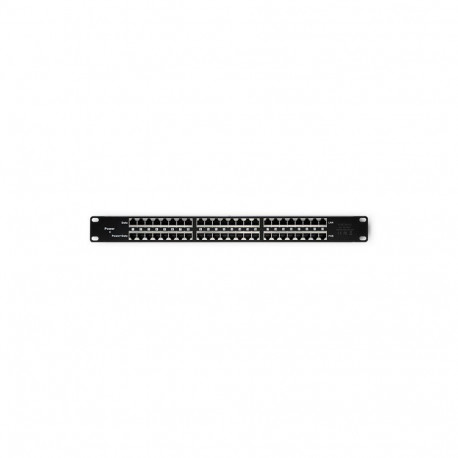 Qoltec Patch panel RACK| 48V | 24 porty | Passive PoE Injector | Czarny