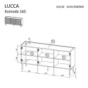 Cama LUCCA 3D kummut 165x40x80 must