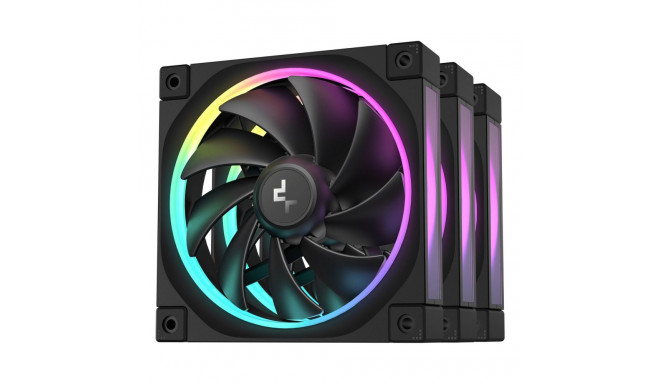 DeepCool FL12-3 in 1 arvutikorpuse ventilaator 12 cm must 3 tk