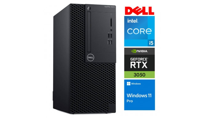 DELL 3070 Tower i5-8500 16GB 256SSD M.2 NVME RTX3050 6GB WIN11Pro
