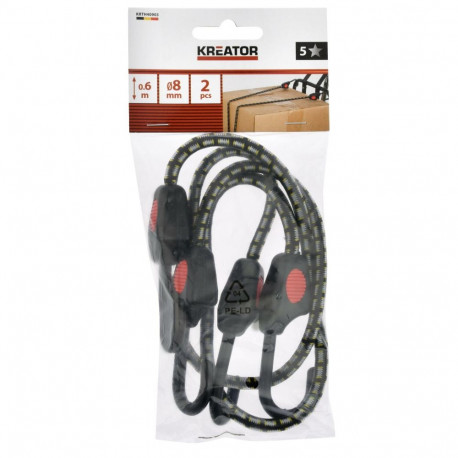 Pagasikummid KREATOR KRTH40903 Ø 8mm, 60cm, 2 tk