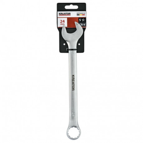 Kreator Combination Open-Ring Spanner KRTH30419, 24mm, 24mm, chrome-vanadium