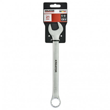 Kreator KRTH30416, combination open-ring spanner, 21mm, 248mm, chrome vanadium