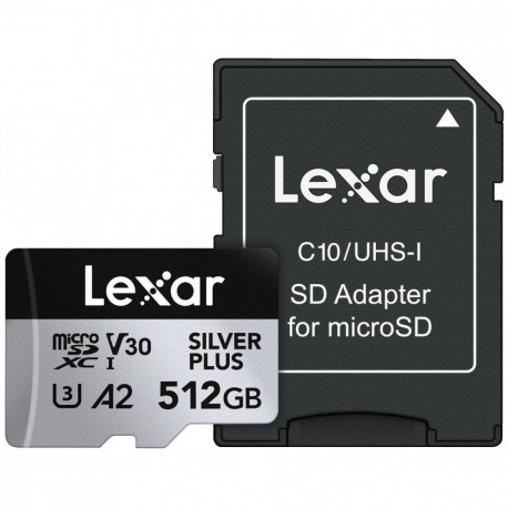 Memory card microSD 512GB C10 A2 U3 V30 205/150MB/s Silver Plus