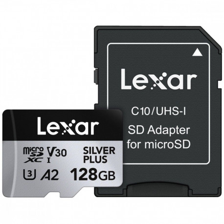 microSD-mälukaart 128GB C10 A2 U3 V30 205/150MB/s, hõbedane Plus