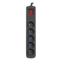 Surge protector Bercy 400 1,5m 5 sockets blac