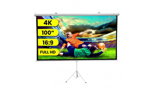 Extralink poolautomaatne rullitav projektsiooniekraan 100", 16:9, 220x125cm, PVC