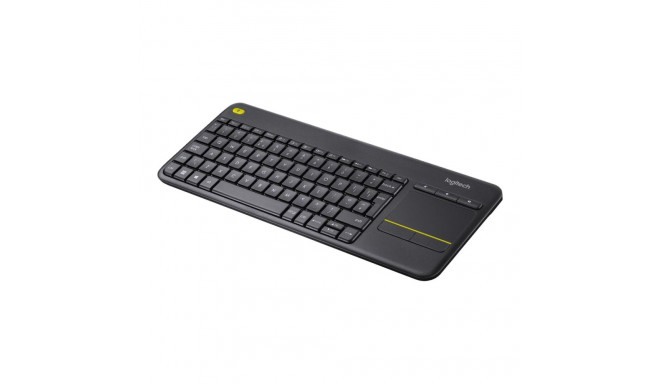Logitech K400 Plus juhtmevaba must klaviatuur puuteplaadiga US USB port