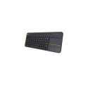 Logitech K400 Plus juhtmevaba must klaviatuur puuteplaadiga US USB port
