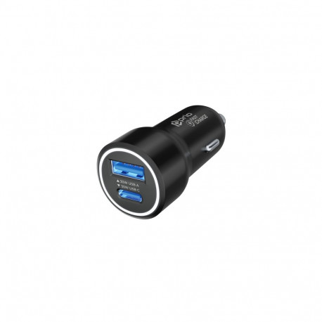 prio DUAL Car Charger USB A+USB C 30W black