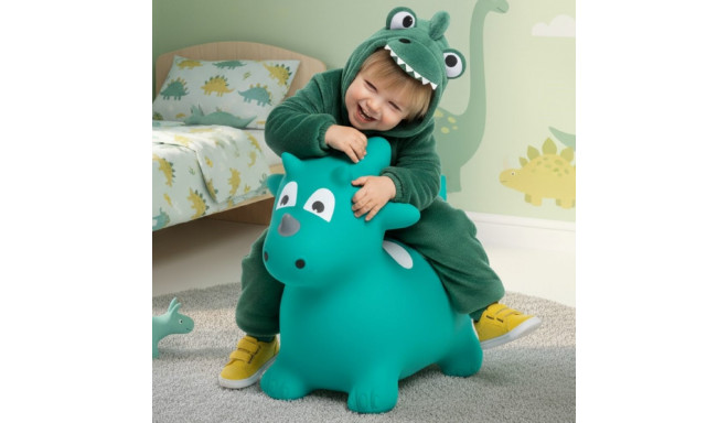 Skoczek gumowy dla dzieci DINO 59 cm zielony do skakania z pompką