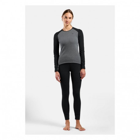 Activewear - Odlo 196701 Full-Length Long-Sleeve Synthetic Breathable Thermal Dark Grey Melange