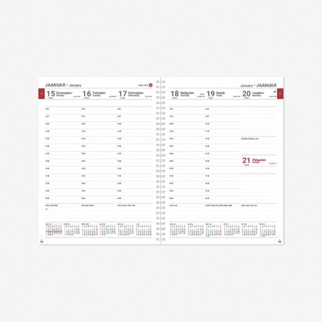 Raamatkalender PRESIDENT Spiral nädal V must 2911818001