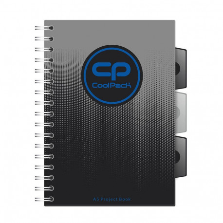 Folder in spiral binding A5 COOLPACK square plastic covers 200 sheets black