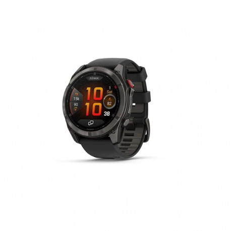 fenix 8 Pro 51 mm, LTE, AMOLED, Sapphire, Carbon grey DLC titanium with Black/pebble grey silicone b