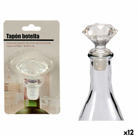 Airtight bottle cap Kinvara 25013 25013 Transparent 4,5 x 14,5 x 8,5 cm Diamond (12 Units)