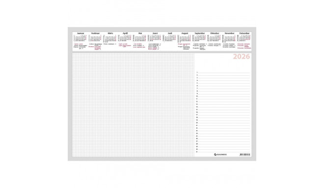 Laualeht 60x42cm, 12lehte, servast liimitud 2026a.