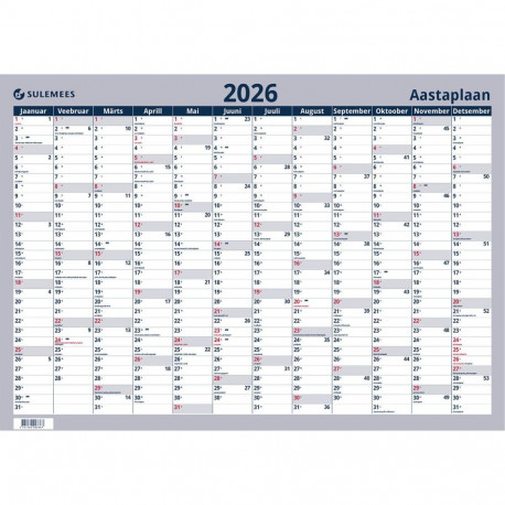 Seinaplakat AASTAPLAAN, 70*50cm 2026a.