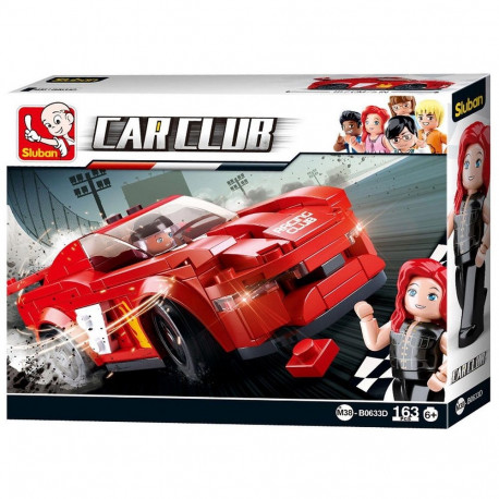 Klotsikomplekt Punane võidusõiduauto 163 osa