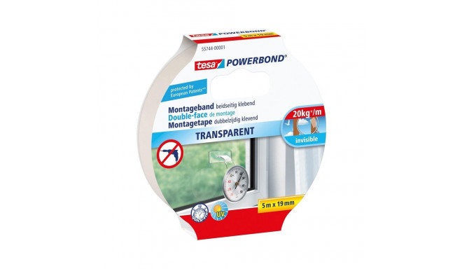 läbipaistev kahepoolne teip 19mmx5m TESA