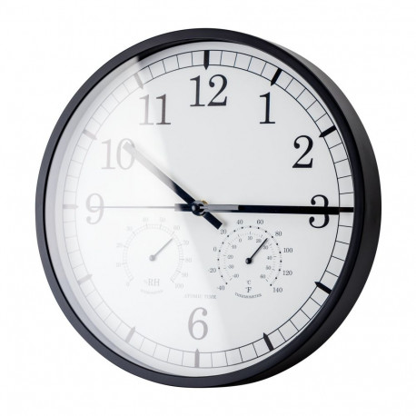 PLATINET TWINKLE ROUND WALL CLOCK silent hygrometer and thermometer [45959]