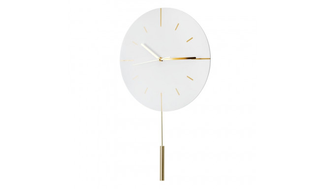 PLATINET ROUND WALL CLOCK LARK WHITE, silent mechanism, stylish pendulum [45961]