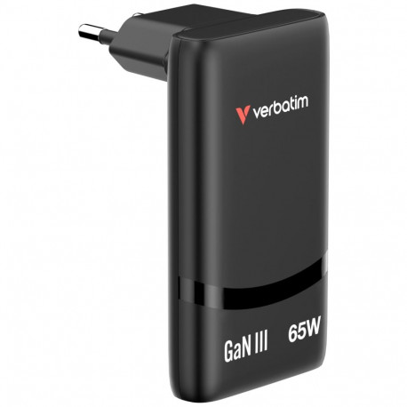 Verbatim Fold n Go GaN Charger 65W 2xUSB C black foldable 32354