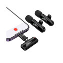 Wireless double microphone Lightning / USB C Hoco L20A black