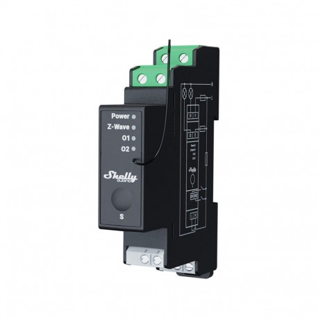 Shelly Qubino Wave Pro 2PM​ electrical relay Black