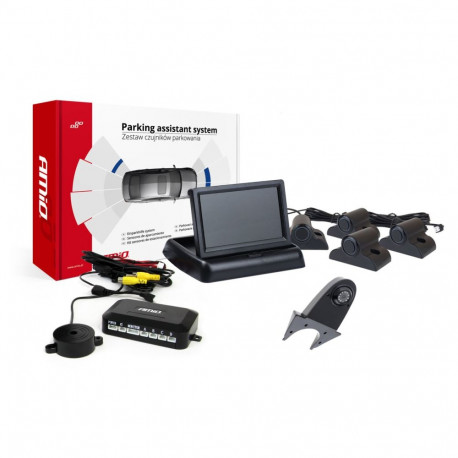Zestaw czujników parkowania tft02 4,3" kaameraga hd-502-ir 4 musta andurit veok