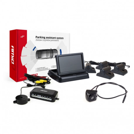 Zestaw czujników parkowania tft02 4,3" z kamerą hd-310 4 sensory czarne truck