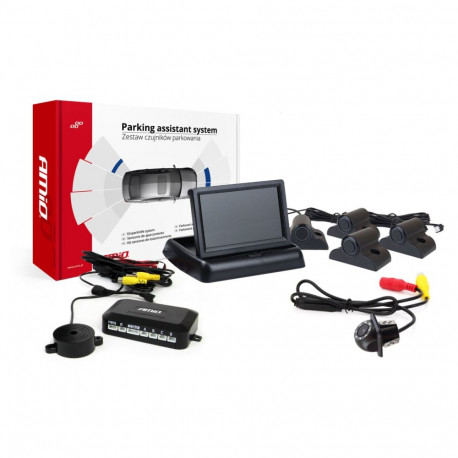 Parkimisandurite komplekt tft02 4,3" kaameraga hd-305-led 4 andurit mustad veok