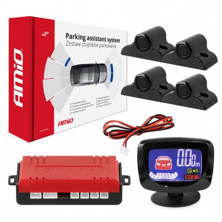 Parkimisandurite komplekt tagurdusandurid led-graafik 4 andurit mustad 19 mm truck amio-02280